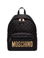 Moschino sac à dos matelassé à plaque logo - Noir - thumbnail