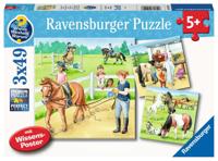 Een Dag Op De Manege (3X49 Stukjes) - Puzzel;Puzzel (4005556051298)