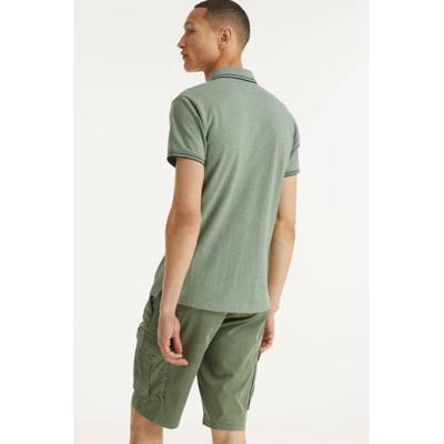 No Excess gemêleerde slim fit polo 055 olive