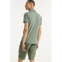 No Excess gemêleerde slim fit polo 055 olive