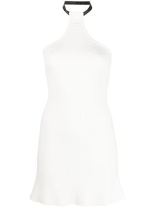 Courrèges robe courte à design nervuré - Blanc