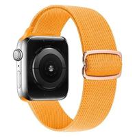 By Qubix - Solo Loop Nylon bandje - Oker- Compatible met Apple Watch 38mm / 40mm / 41mm / 42mm - Compatible Apple watch bandjes