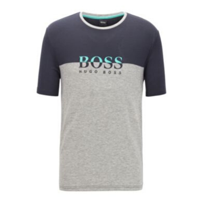 Hugo Boss t-shirt van TENCEL Lyocell - blauw/grijs Hugo Boss t-shirt van TENCEL Lyocell - blauw/grijs