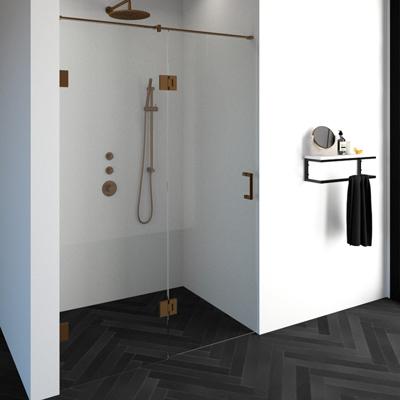 Sanituba Complete Profielloze Nisdeur 2-delig gekoppeld 140cm met 70cm deur koper Sanituba Complete Profielloze Nisdeur 2-delig gekoppeld 140cm met 70cm deur koper