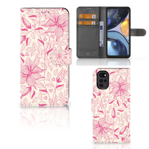 Motorola Moto G22 Hoesje Pink Flowers