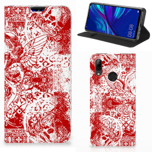 Mobiel BookCase Huawei P Smart (2019) Angel Skull Rood