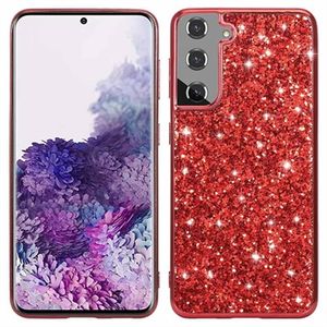 Samsung Galaxy S21 FE 5G Glitter Series Hybrid Case - Rood