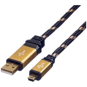 ROLINE GOLD USB 2.0 Kabel, type A - 5-Pin Mini, zwart 0,8m