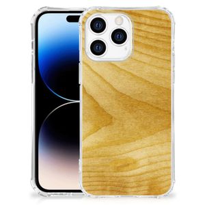 Apple iPhone 14 Pro Max Stevig Telefoonhoesje Licht Hout