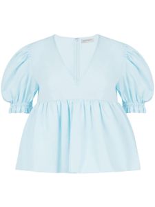 Nina Ricci blouse en coton à manches bouffantes - Bleu