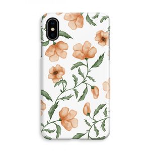 Peachy flowers: iPhone X Volledig Geprint Hoesje