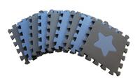 BabyDan speelmat Geo junior 90 cm foam blauw/grijs 18 delig
