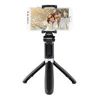 Hama Selfiestick met bluetooth-ontspanner en houder voor mobiele telefoon, selfiestick met uitbreidbare telescoopstang tot 57 cm, compacte selfiestang met statief, ook als tafelstatief en reisstatief,
