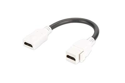DIGITUS Keystone koppeling HDMI 2.0 - Voor DN-93832 - Met 12 cm kabel - Zuiver wit (RAL 9003)