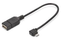 Digitus USB 2.0 Adapter [1x Micro-USB 2.0 B stekker - 1x USB 2.0 bus A] AK-300313-002-S 15.00 cm Rond, Afgeschermd (dubbel), Met OTG-functie - thumbnail