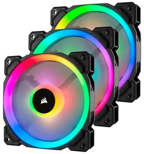 Corsair Casefan LL120 RGB 120mm Dual Light Loop RGB LED PWM Fan, 3 Fan Pack with Lightin