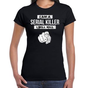 Serial killer horror shirt zwart voor dames - verkleed t-shirt