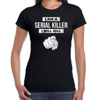 Serial killer horror shirt zwart voor dames - verkleed t-shirt - thumbnail