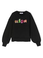 MSGM Kids sweat en coton à logo strassé - Noir - thumbnail