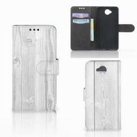 Microsoft Lumia 650 Book Style Case White Wood