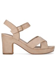 POELMAN Poelman - C0118-15PSH sandaal sand Beige Suedelook Sandalen met hak Dames - thumbnail