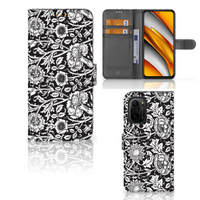 Poco F3 | Xiaomi Mi 11i Hoesje Black Flowers - thumbnail