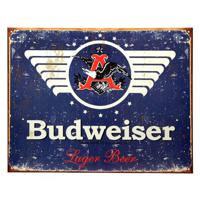 Nostalgic Art wandbord/muurplaatje - Metaal - Budweiser - 41 x 32 cm - Mancave - Bier - thumbnail