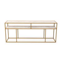 Stalux Side-table Teun 200cm - goud / wit marmer - thumbnail