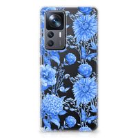 TPU Case voor Xiaomi 12T | 12T Pro Flowers Blue - thumbnail