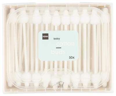 HEMA Baby Wattenstaafjes Katoen/papier - 50 Stuks HEMA Baby Wattenstaafjes Katoen/papier - 50 Stuks