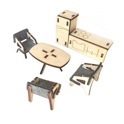 Mamatoyz poppenhuismeubels meisjes hout naturel 5-delig Mamatoyz poppenhuismeubels meisjes hout naturel 5-delig