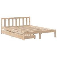 vidaXL Bedframe met lades massief grenenhout 160x200 cm, bed, bed ombouw, twijfelaar bed, bedbodem, slaapkamermeubel, 2 persoonsbed, tweepersoonsbed