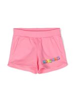 Moschino Kids short en coton stretch à logo imprimé - Rose