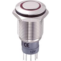 TRU COMPONENTS 701778 LAS2GQF-11ZE/R/12V/N/P Vandalismebestendige drukschakelaar 250 V/AC 3 A 1x aan/aan Continu Rood IP67 1 stuk(s) - thumbnail