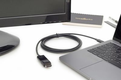 Digitus AK-300333-020-S USB-C-displaykabel USB-C / DisplayPort Adapterkabel USB-C stekker, DisplayPort-stekker 2.00 m Zwart Afgeschermd, Afgeschermd (dubbel)