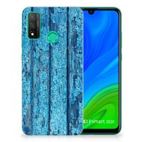 Huawei P Smart 2020 Bumper Hoesje Wood Blue - thumbnail