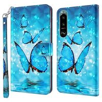 Wonder Series Sony Xperia 5 III Wallet Case - Blauwe Vlinder