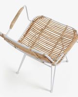 Kave Home Kave Home Eetkamerstoel Tishana wit synthetic wicker/rattan met armleuning, - thumbnail