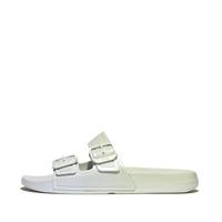 Fitflop Dames IQUSHION iriserende twee-BAR gesp dia's sandaal, alsem/Skywash blauw, 5 UK, Alsem Skywash Blauw, 38 EU