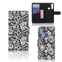Motorola Moto G8 Hoesje Black Flowers
