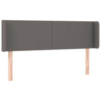 vidaXL Hoofdbord met randen 147x16x78/88 cm kunstleer grijs, hoofdeinde, houten hoofdeinde, bedonderdeel, houten hoofdbord, slaapkamermeubel