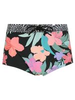 Amir Slama short de bain Hibiscus rayé à design à empiècements - Multicolore