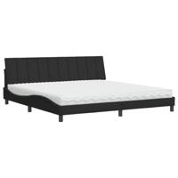 vidaXL Bed met matras fluweel zwart 200x200 cm, bed, bed ombouw, tweepersoonsbed, bedbodem, slaapkamermeubel, 2 persoonsbed, logeerbed, houten bed