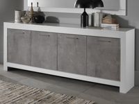 Dressoir MADONNA 4 deuren hoogglans wit/hoogglans beton