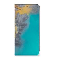 Google Pixel 7A Standcase Marble Blue Gold