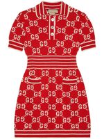 Gucci robe courte en maille à logo en jacquard - Rouge - thumbnail