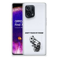 OPPO Find X5 Silicone-hoesje Gun Don't Touch My Phone