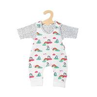 Heless 1185 - kledingset voor poppen in pinguïn stippendesign, 2-delig met rompers en T-shirt, maat 28-35 cm