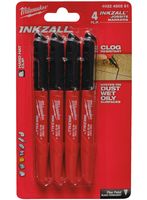 Milwaukee Accessoires Inkzall Markers | Zwart | 4 stuks- 4932480551 - 4932480551