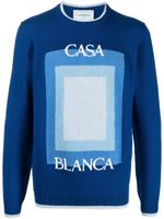 Casablanca pull à logo en intarsia - Bleu